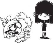 Coloriage Les deux s&oelig;urs Lisa et Lucy Loud