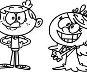 Coloriage Lincoln et Lola Loud