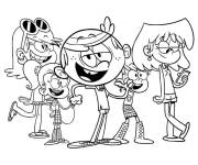 Coloriage Lincoln Loud et ses s&oelig;urs en s'amusant