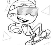Coloriage et dessins gratuit Lincoln Loud sur une planche &agrave; roulettes à imprimer