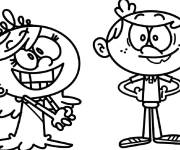 Coloriage et dessins gratuit Lola veut jouer avec son fr&egrave;re Lincoln à imprimer