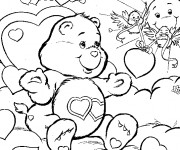 Coloriage et dessins gratuit Bisounours coeur à imprimer