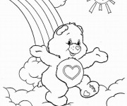 Coloriage et dessins gratuit Bisounours content à imprimer