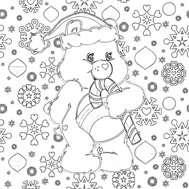 Coloriage et dessins gratuits Bisounours décoration de Noel à imprimer