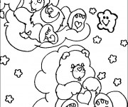 Coloriage Bisounours entrain de dormir