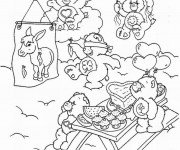 Coloriage et dessins gratuit Bisounours entrain de manger à imprimer