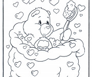 Coloriage Bisounours fait une douche