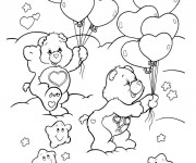 Coloriage et dessins gratuit Bisounours jouent ensemble à imprimer