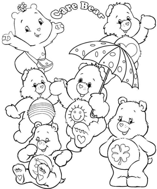 Coloriage et dessins gratuits Bisounours, les adorables ours en peluche à imprimer