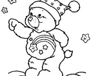 Coloriage Bisounours porte une chapeau mignon