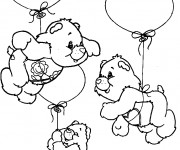 Coloriage Bisounours s'envolent