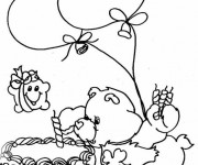 Coloriage Bisounours souffle une bougie