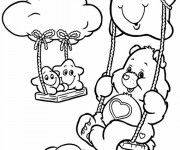 Coloriage Bisounours sur balan&ccedil;oire sp&eacute;cial