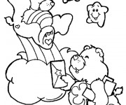 Coloriage Bisounours tient des lettres