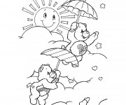 Coloriage Bisounours volent