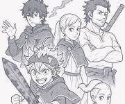 Coloriage Affiche des meilleures personnages de Black Clover