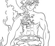 Coloriage Asta Black Clover en noir et blanc