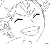 Coloriage Asta souriant de Tr&egrave;fle noir
