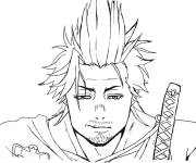 Coloriage Capitaine Yami de Black Clover