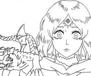 Coloriage Fille de Black Clover avec son dragon