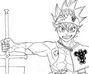 Coloriage H&eacute;ros de Black Clover avec &eacute;p&eacute;e