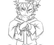 Coloriage Personnage Black Clover avec &eacute;p&eacute;e anti-magie