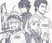 Coloriage Quatre personnages de Black Clover