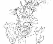 Coloriage Sc&egrave;ne de combat de Black Clover