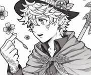 Coloriage Sc&egrave;ne de l'anime Black Clover en noir et blanc