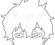 Coloriage et dessins gratuit T&ecirc;te de Yuno de Black Clover à imprimer