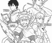 Coloriage Yuno, Noelle, Yami et Asta de Black Clover