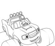 Coloriage et dessins gratuit Aj conduit la voiture Blaze à imprimer