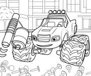 Coloriage Blaze en action