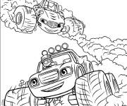 Coloriage Blaze est un monster course des camions