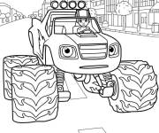 Coloriage Blaze et son ami dans la ville