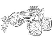 Coloriage Blaze Monster avec pilote Aj