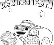 Coloriage La voiture Darington souriant