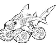 Coloriage Requin monstre machine
