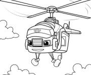 Coloriage Swoops hélicoptère machine dans les airs