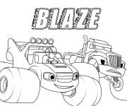 Coloriage Voiture Blaze en course