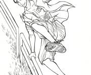 Coloriage Abarai Renji en sautant