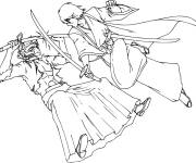 Coloriage Bataille entre deux personnages de Ichigo