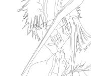Coloriage Bleach anime en noir et blanc