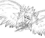 Coloriage Bleach Toushiro en attaquant