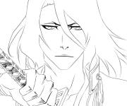 Coloriage Byakuya de Bleach avec son &eacute;p&eacute;e