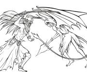 Coloriage Combat de Ichigo Kurosaki contre Ulquiorra Cifer