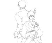 Coloriage Grimmjow Jaegerjaquez et Kurosaki Ichigo de Manga Bleach