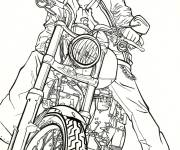 Coloriage Grimmjow Jaegerjaquez sur son moto
