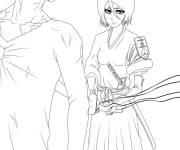 Coloriage Ichigo et Rukia de Bleach