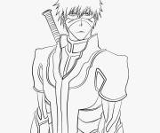 Coloriage Ichigo Kurosaki pret pour attaquer